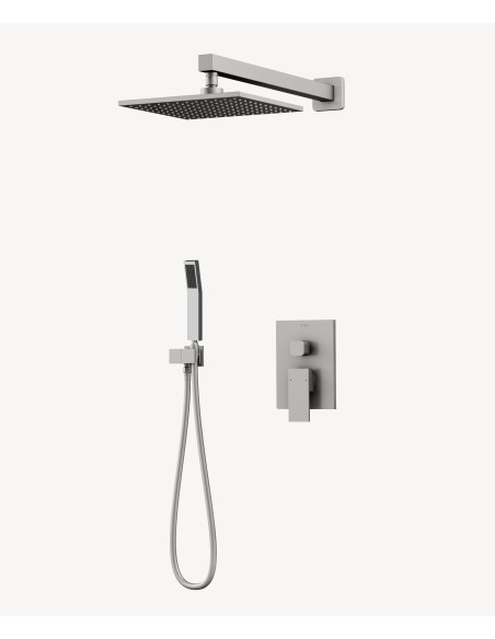 Colonne de douche encastrée Nickel brossé- Sirius