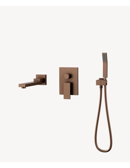 Mitigeur de baignoire à encastrer Or rose brossé - Sirius