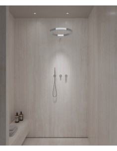 Kit de douche avec pommeau de pluie circulaire Chromé - Corbeau
