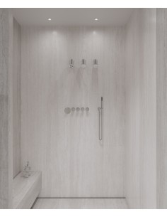 Pack mitigeur thermostatique multi-spray avec pommeau orientable Chromé - Corbeau