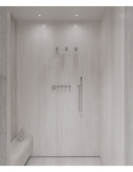 Pack mitigeur thermostatique multi-spray avec pommeau orientable Chromé - Corbeau