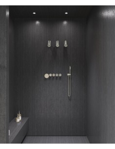 Pack mitigeur thermostatique multi-spray avec pommeau orientable Nickel brossé - Corbeau
