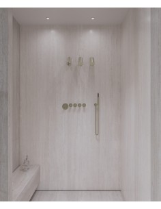 Pack mitigeur thermostatique multi-spray avec pommeau orientable Doré brossé - Corbeau