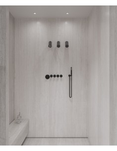 Pack mitigeur thermostatique multi-spray avec pommeau orientable Noir - Corbeau