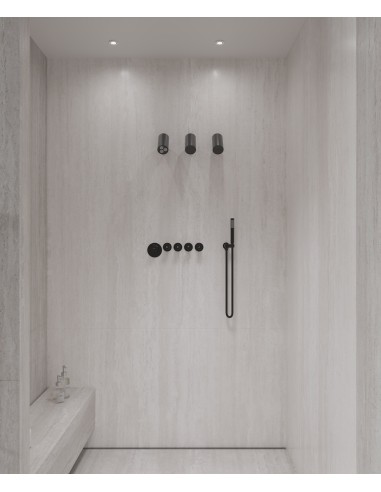 Pack mitigeur thermostatique multi-spray avec pommeau orientable Noir - Corbeau