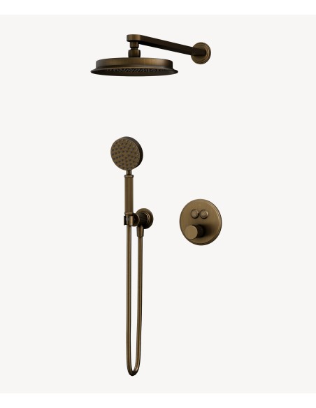Colonne de douche thermostatique encastrable Bronze - Hera