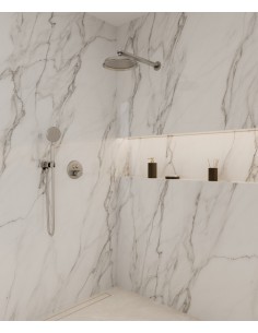 Colonne de douche thermostatique encastrable Nickel brossé - Hera