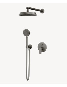 Colonne de douche encastrée mécanique Nickel brossé - Hera