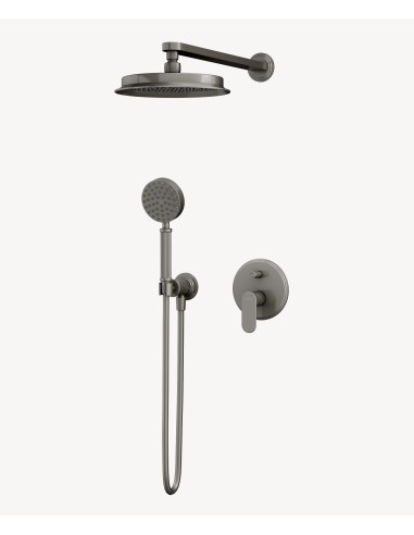 Colonne de douche encastrée mécanique Nickel brossé - Hera
