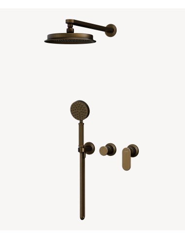 Colonne de douche mitigeur encastrable Bronze - Hera