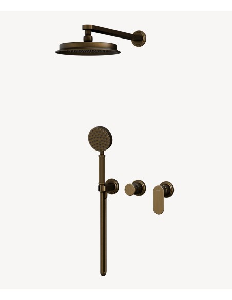 Colonne de douche mitigeur encastrable Bronze - Hera