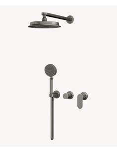 Colonne de douche mitigeur encastrable Nickel brossé - Hera