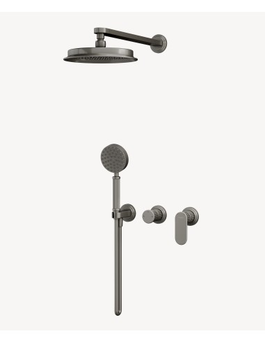 Colonne de douche mitigeur encastrable Nickel brossé - Hera