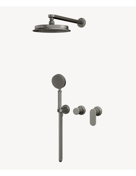 Colonne de douche mitigeur encastrable Nickel brossé - Hera