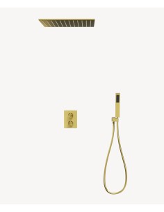 Système de douche thermostatique encastré au plafond Doré - Sirius