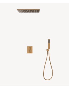 Système de douche thermostatique encastré au plafond Or rose - Sirius