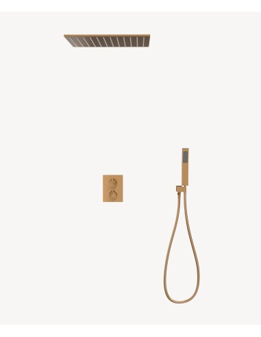 Système de douche thermostatique encastré au plafond Or rose - Sirius