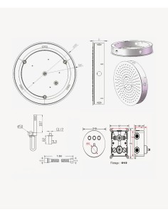 Pack douche thermostatique avec pommeau rond encastré - Nickel brossé 2