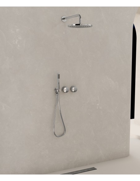 Pack douche encastré sans règlage de débit Chromé - Leros