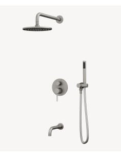 Colonne de douche et baignoire encastrée Nickel brossé - Corbeau