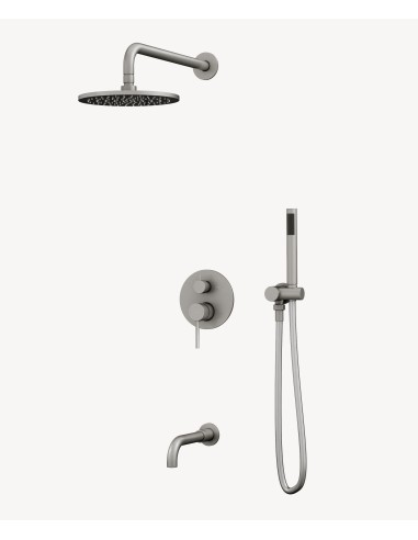 Colonne de douche et baignoire encastrée Nickel brossé - Corbeau