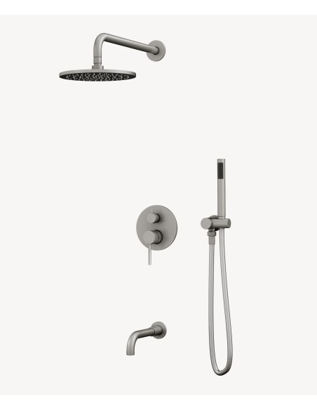 Colonne de douche et baignoire encastrée Nickel brossé - Corbeau