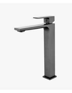 Robinet mitigeur lavabo réhaussé gun métal - Sirius