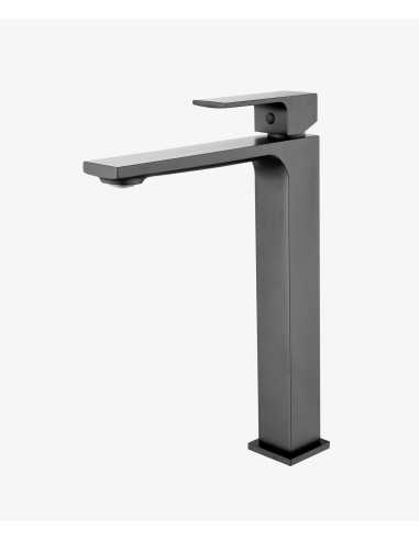 Robinet mitigeur lavabo réhaussé gun métal - Sirius