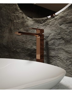 Robinet mitigeur lavabo réhaussé  or rose - Sirius