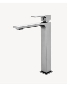 Robinet mitigeur lavabo réhaussé nickel brossé - Sirius