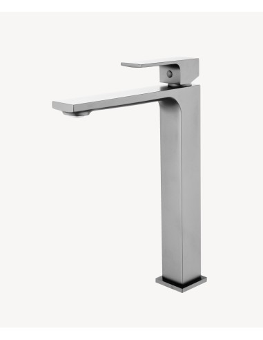 Robinet mitigeur lavabo réhaussé nickel brossé - Sirius