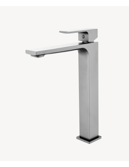 Robinet mitigeur lavabo réhaussé nickel brossé - Sirius