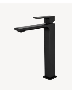 Robinet mitigeur lavabo réhaussé noir - Sirius