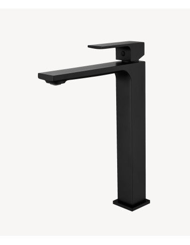 Robinet mitigeur lavabo réhaussé noir - Sirius