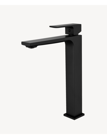 Robinet mitigeur lavabo réhaussé noir - Sirius