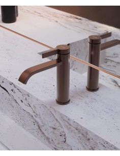 Mitigeur de lavabo Or rose brossé - Fiumina