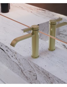 Mitigeur de lavabo Doré brossé - Fiumina
