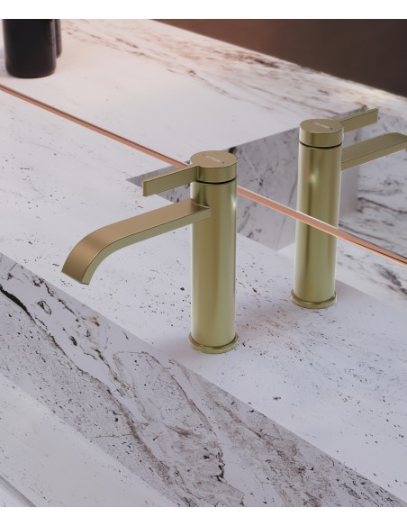 Mitigeur de lavabo Doré brossé - Fiumina