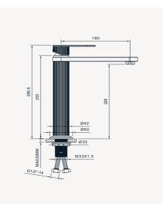 Mitigeur vasque à poser Nickel brossé - Hera 2