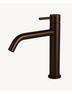 Mitigeur vasque avec bec long moka brossé - Corbeau