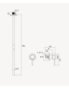 Mitigeur de lavabo suspendu au plafond Nickel brossé - Corbeau 2