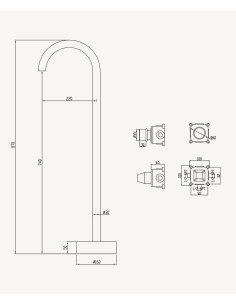 Mitigeur de lavabo monocolonne sans réglage de débit Or rose brossé - Leros 2