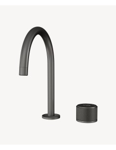 Mitigeur de lavabo 2 trous sans réglage de débit Gun métal - Leros