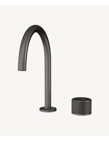 Mitigeur de lavabo 2 trous sans réglage de débit Gun métal - Leros