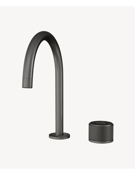 Mitigeur de lavabo 2 trous sans réglage de débit Gun métal - Leros