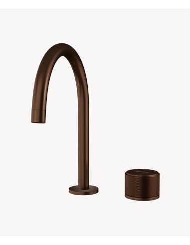 Mitigeur de lavabo 2 trous sans réglage de débit Or rose brossé - Leros