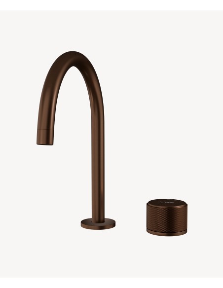 Mitigeur de lavabo 2 trous sans réglage de débit Or rose brossé - Leros