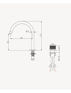 Mitigeur de lavabo 2 trous sans réglage de débit Doré brossé - Leros 2
