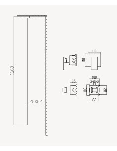 Mitigeur de lavabo suspendu plafond Noir - Sirius 2