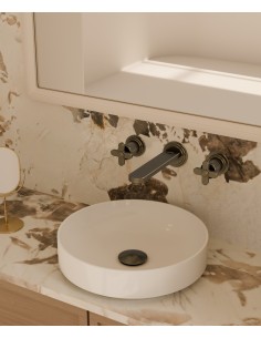 Mélangeur de lavabo mural Bronze - Hera